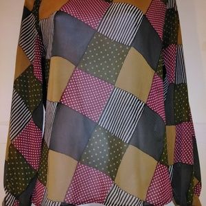 Teenplo Usa Women's Small Multicolor Sheer Blouse
